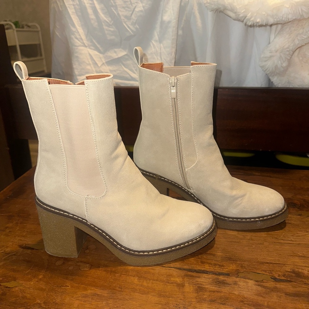 Elegant Cream Ankle Boots